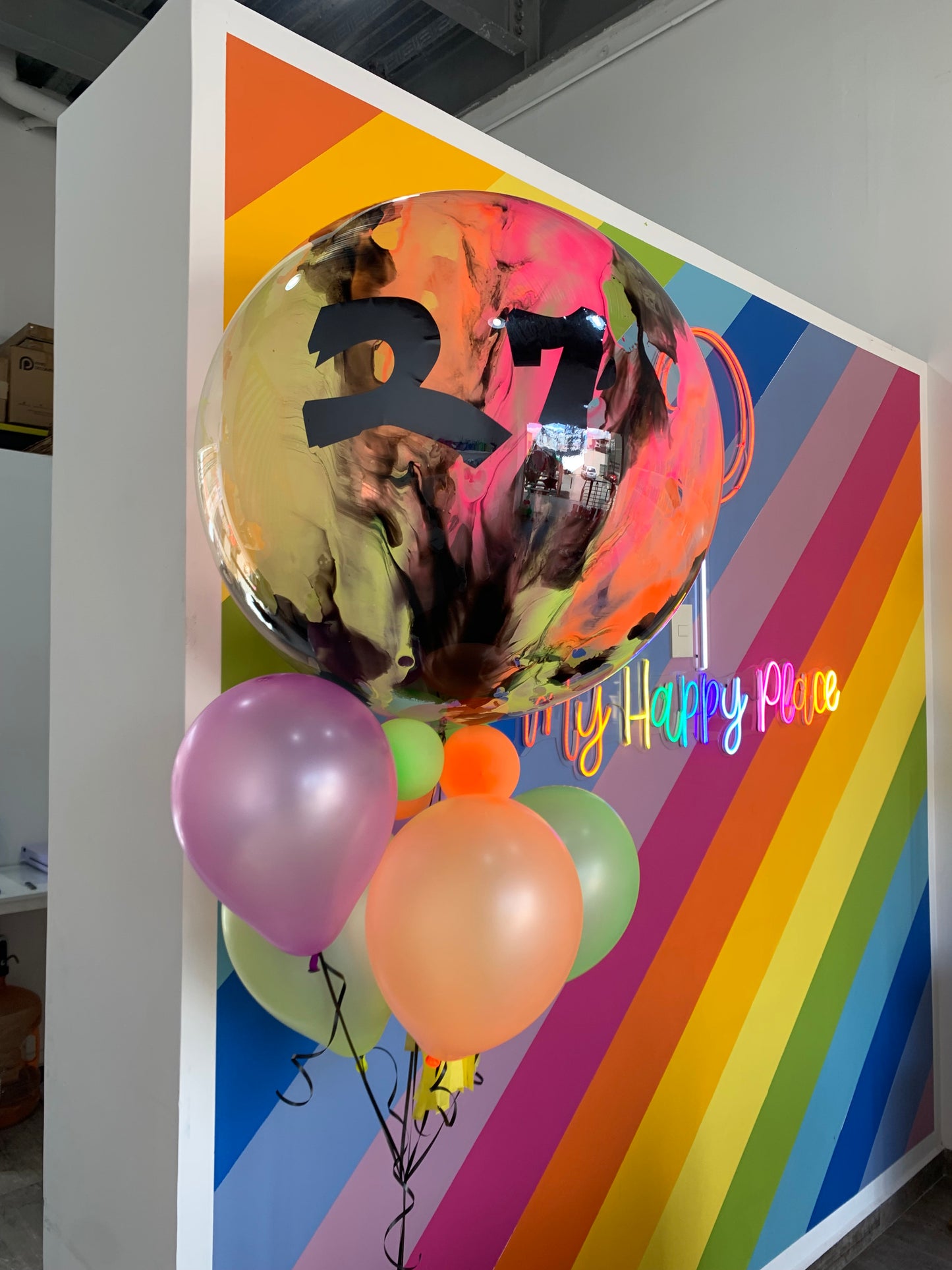 Globo 36" Neon y 4 Látex