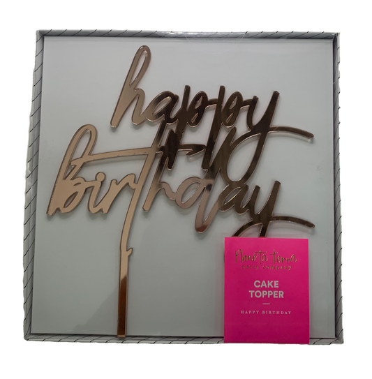 Cake topper rose gold "Happy Birthday"