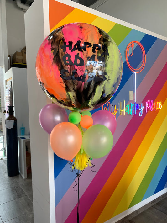 Globo 36" Neon y 4 Látex