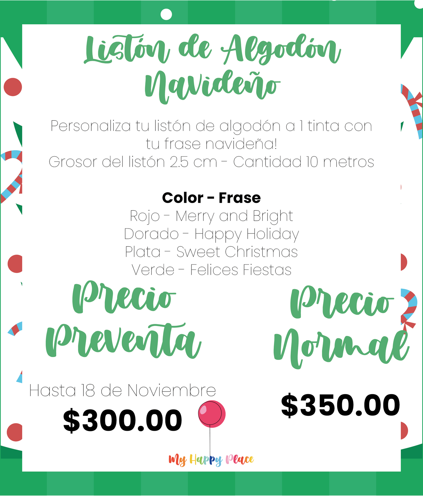 Listón de Algodón Navideño