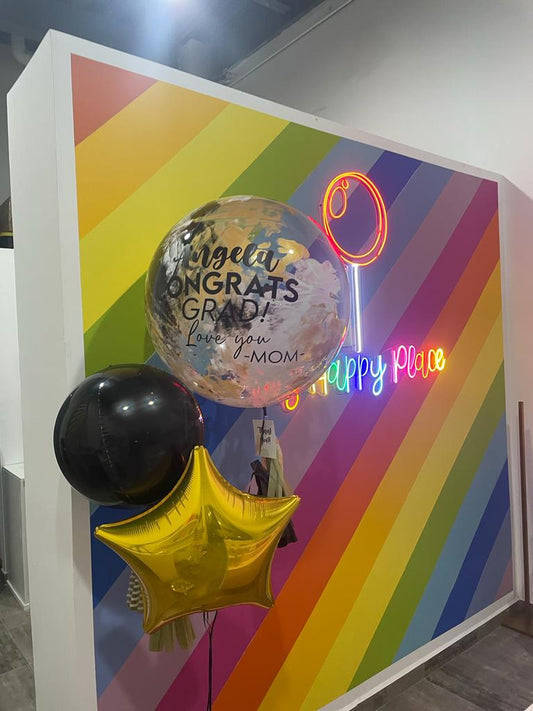 Globo Burbuja 36" Marmolejos, 1 Orbz y 1 Estrella